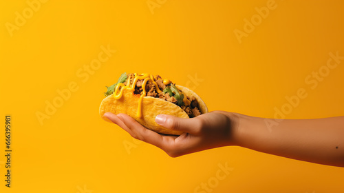 hand holding taco 