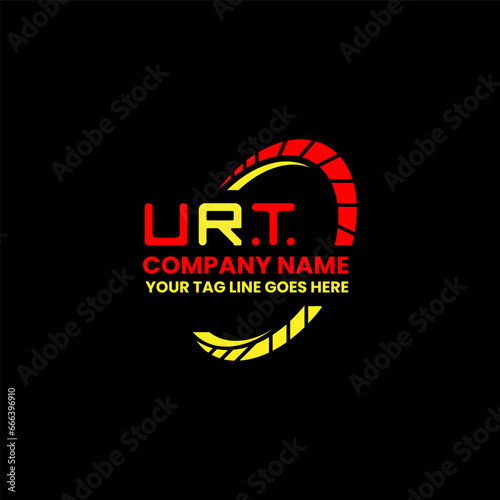 URT letter logo vector design, URT simple and modern logo. URT luxurious alphabet design   photo