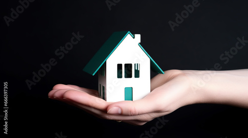 estate agent holding house