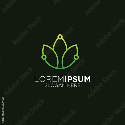 leaf technology logo design agriculture