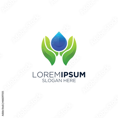 water leaf plant nature logo