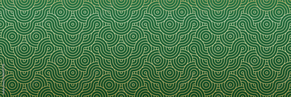 Luxury Gold and Green Seamless Background Pattern with Geometric Waves, Lines and Circles. Abstract design vector. with Dragon Silhouette. Chinese Lunar New Year Background.
Luxury Gold and Green Seamless Background Pattern with Geometric Waves, Lines and Circles. Abstract design vector. with Dragon Silhouette. Chinese Lunar New Year Background.