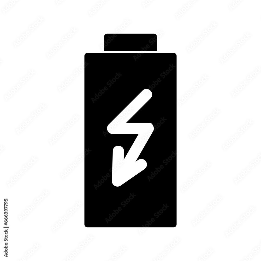 Battery Glyph Icon pictogram symbol visual illustration Battery Glyph Icon pictogram symbol visual illustration