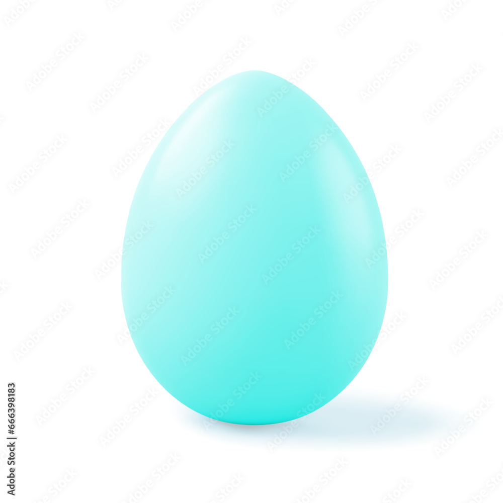 Blue glossy chicken egg Easter traditional symbol 3d icon realistic vector illustration Blue glossy chicken egg Easter traditional symbol 3d icon realistic vector illustration