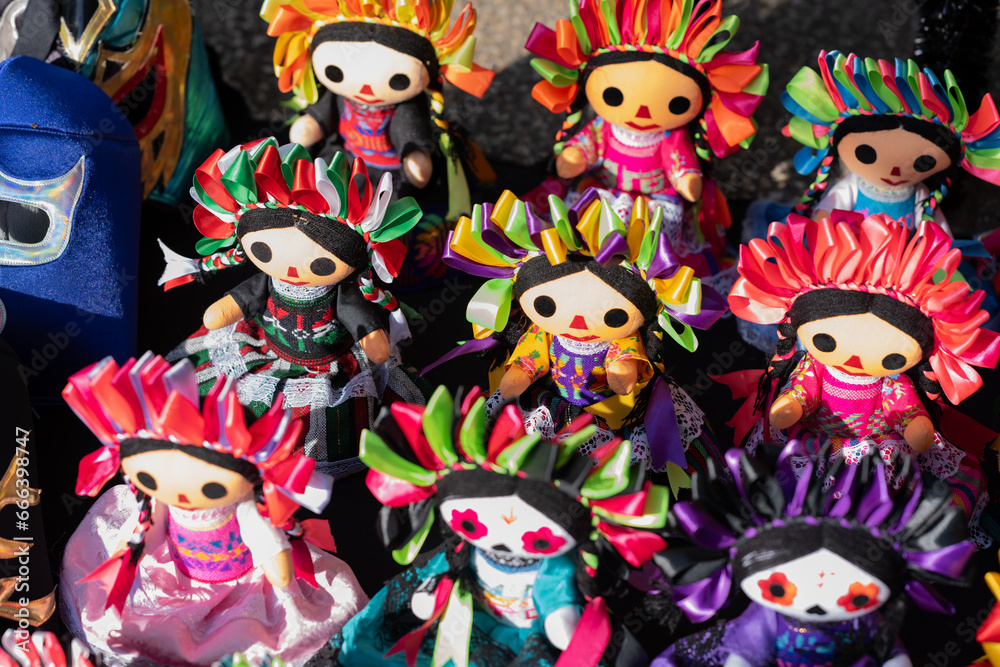 traditional dolls in the streets of mexico city