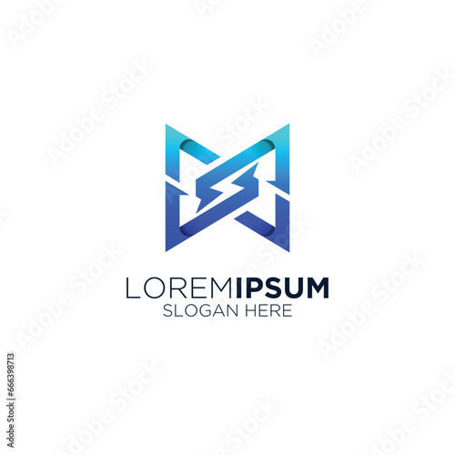 electricity voltage technology logo design
