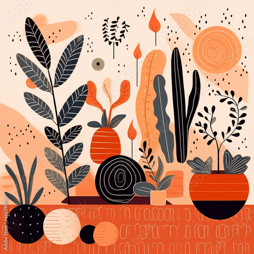 cozy boho style illustration