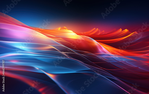 Colorful curve abstract background created with Generative AI tecnology.