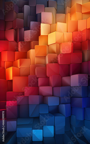 Colorful square abstract background created with Generative AI tecnology.