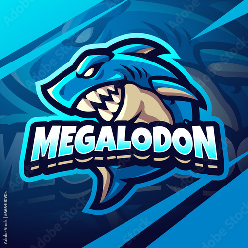 Megalodon esport mascot logo design