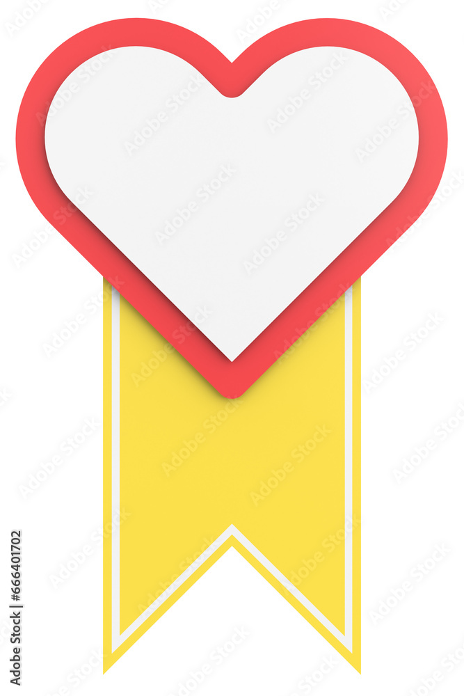 3D valentine card. Valentine banner. 3D illustration.