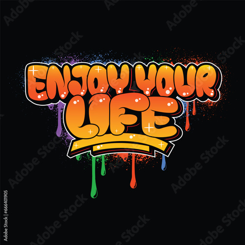 Graffiti text typography t-shirt design