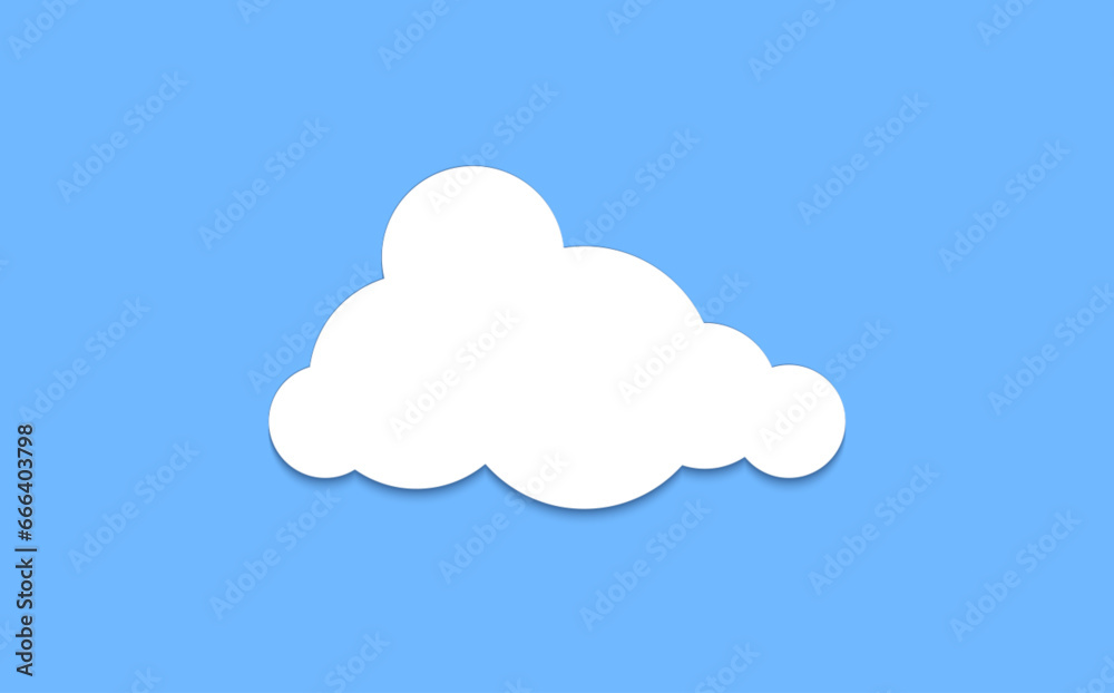 Cloud graphic shapes. Data design element. Vector cloudy bubble set isolated on blue background Cloud graphic shapes. Data design element. Vector cloudy bubble set isolated on blue background
