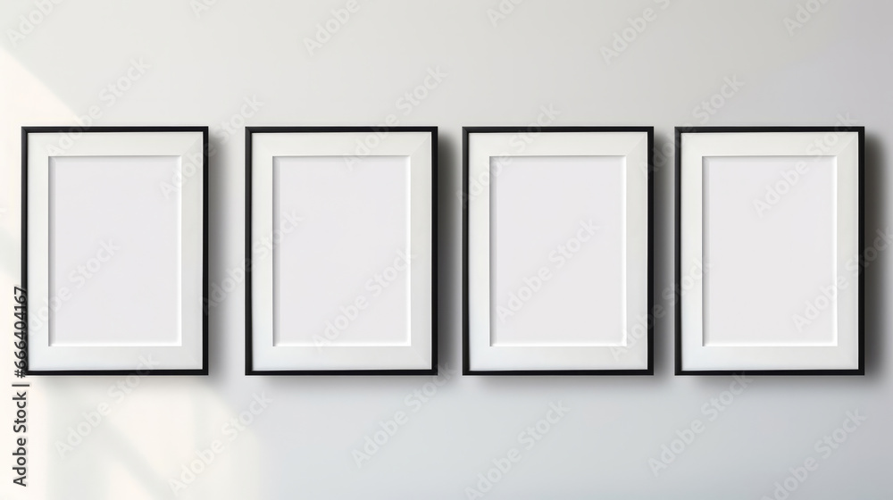 Mock-up set of photo frames on wall. Black edges. Modern concept. Copy space. Mock-up set of photo frames on wall. Black edges. Modern concept. Copy space.