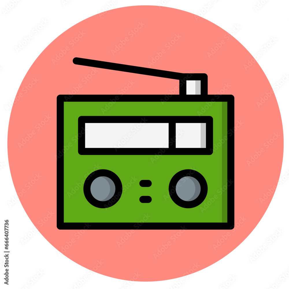 Radio Vector Icon Design Illustration Radio Vector Icon Design Illustration