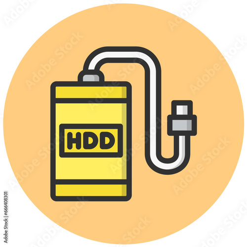 External hard drive Vector Icon Design Illustration