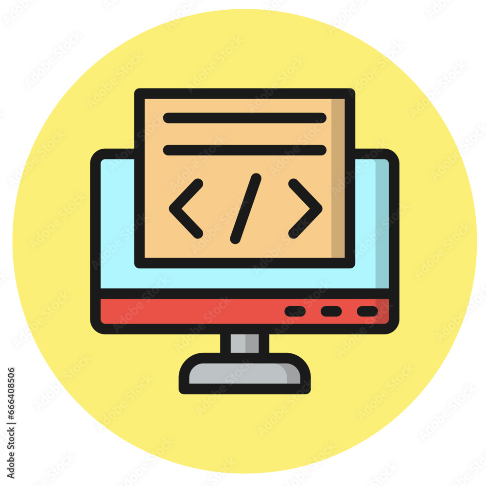 Coding Vector Icon Design Illustration Coding Vector Icon Design Illustration
