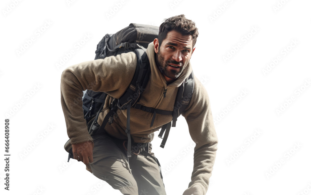 Mountain Climber's Determination on White or PNG Transparent Background. Mountain Climber's Determination on White or PNG Transparent Background.