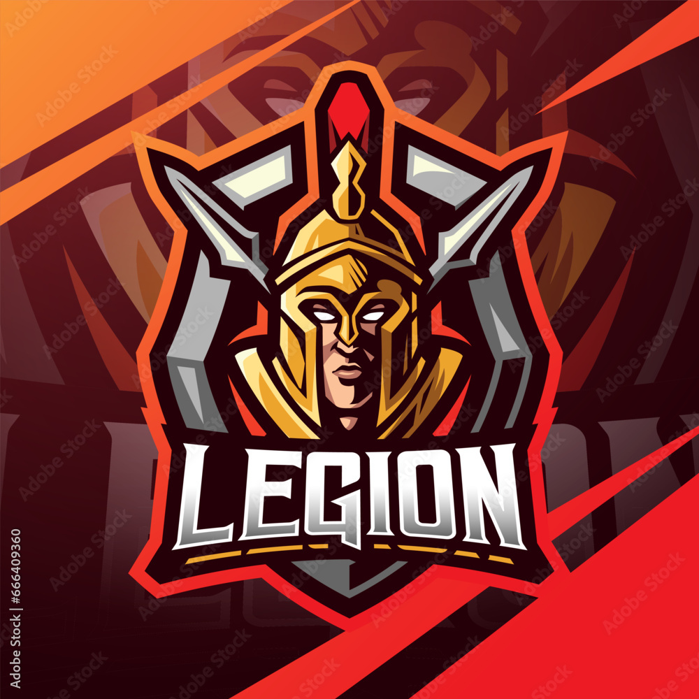 Legion warrior esport mascot logo design