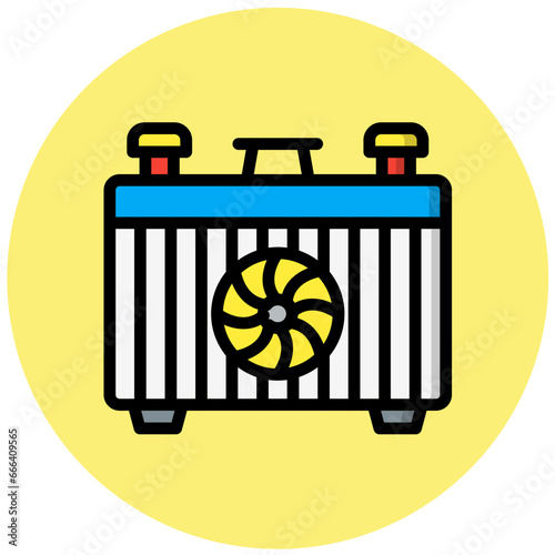 Car radiator Vector Icon Design Illustration