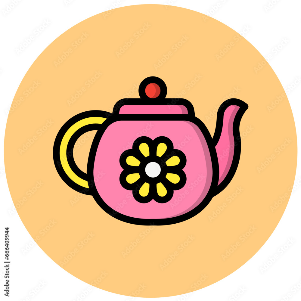 Fototapeta premium Teapot Vector Icon Design Illustration