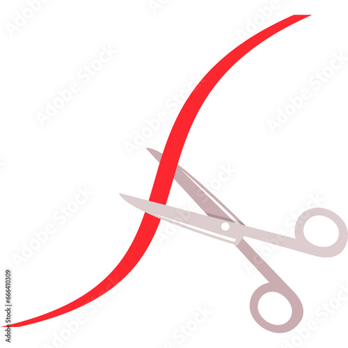 Scissors Cutting Ribbon