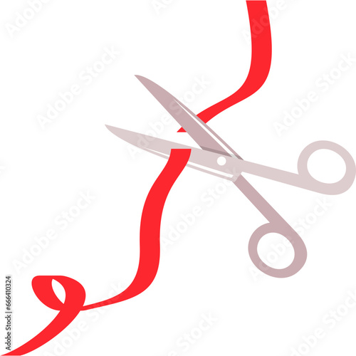 Scissors Cutting Ribbon