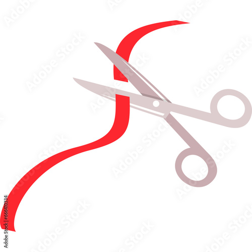 Scissors Cutting Ribbon