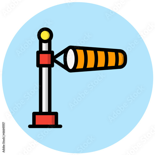 Windsock Vector Icon Design Illustration