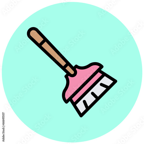 Broom Vector Icon Design Illustration