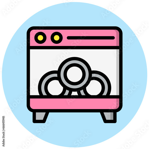 Dishwasher Vector Icon Design Illustration