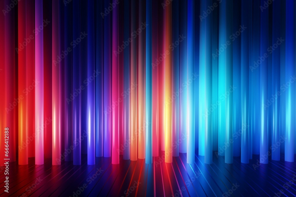 Colorful glowing background with vibrant stripes. Digitally rendered. Generative AI