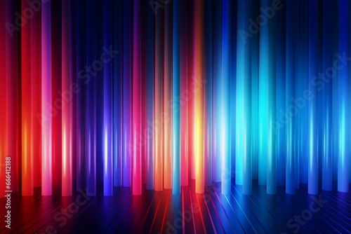 Colorful glowing background with vibrant stripes. Digitally rendered. Generative AI