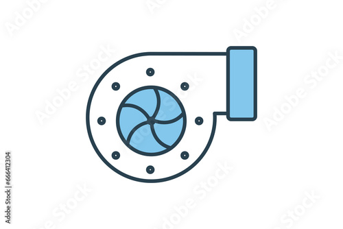 Turbo icon. icon related to speed. suitable for web site, app, user interfaces, printable etc. Flat line icon style. Simple vector design editable
