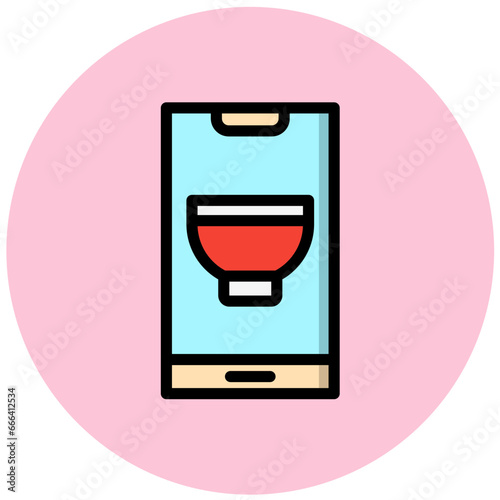 Mobile Recipe Vector Icon Design Illustration