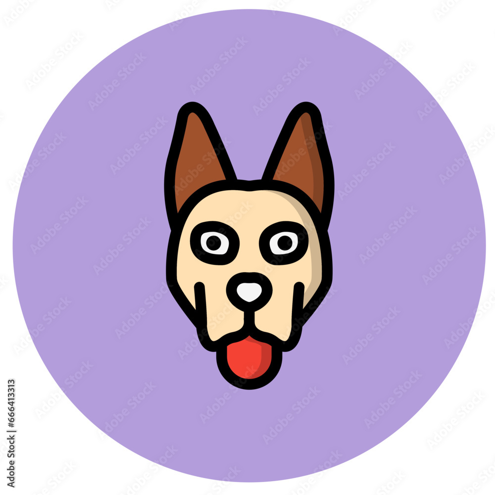 Fototapeta premium Dog Vector Icon Design Illustration