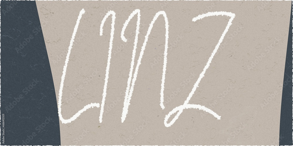 Graphic with lettering of the Austrian city LINZ in handwriting Stock ...