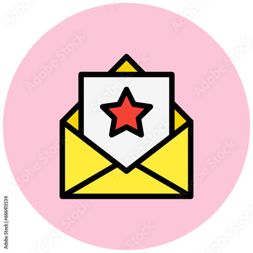 Starred Message Vector Icon Design Illustration