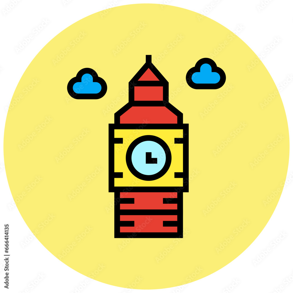 Big ben clock Vector Icon Design Illustration Big ben clock Vector Icon Design Illustration