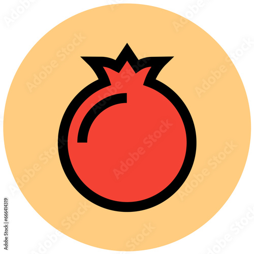 Pomegranate Vector Icon Design Illustration