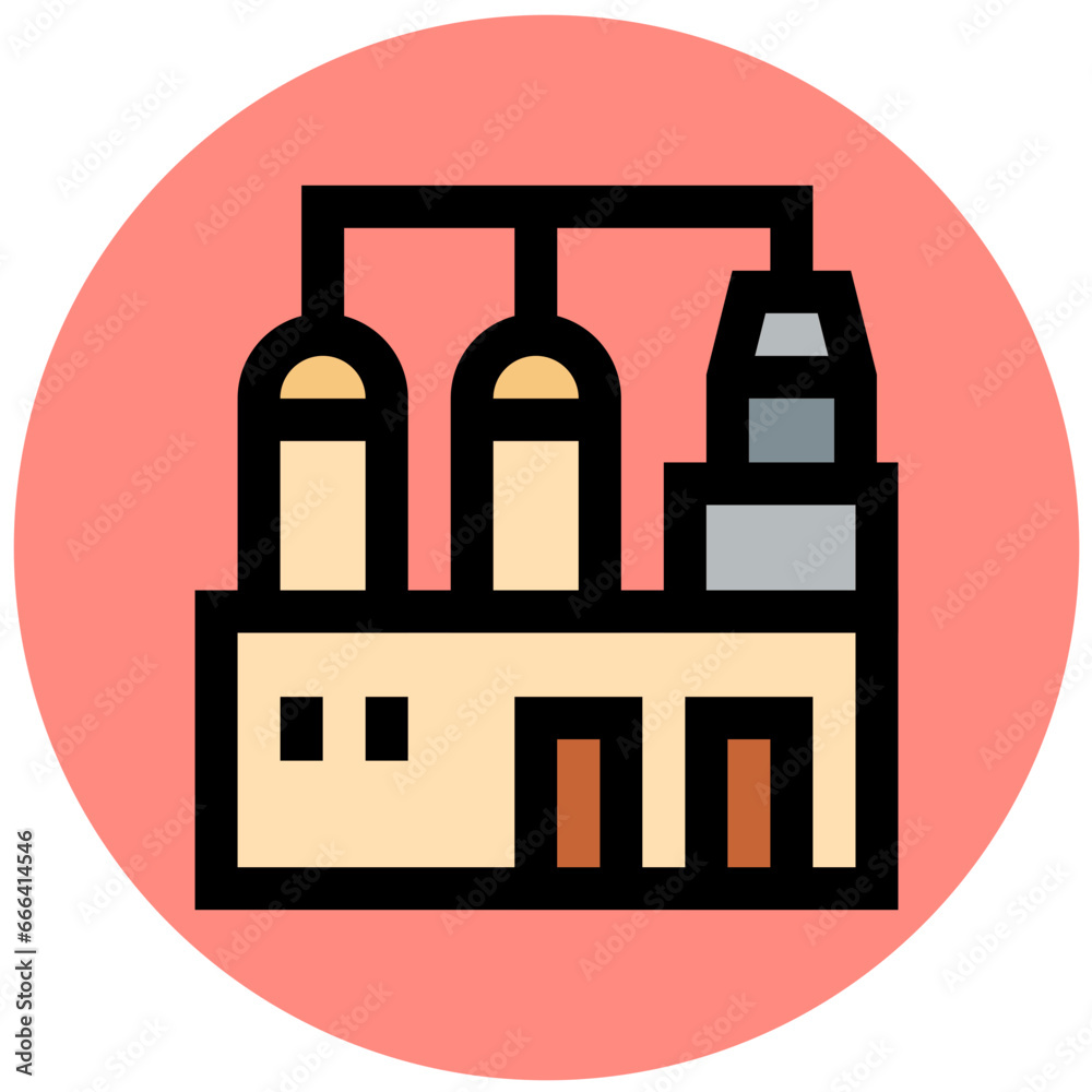 Fototapeta premium Gas Refinery Vector Icon Design Illustration