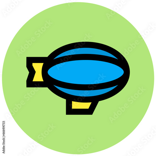 Flying Airship Vector Icon Design Illustration