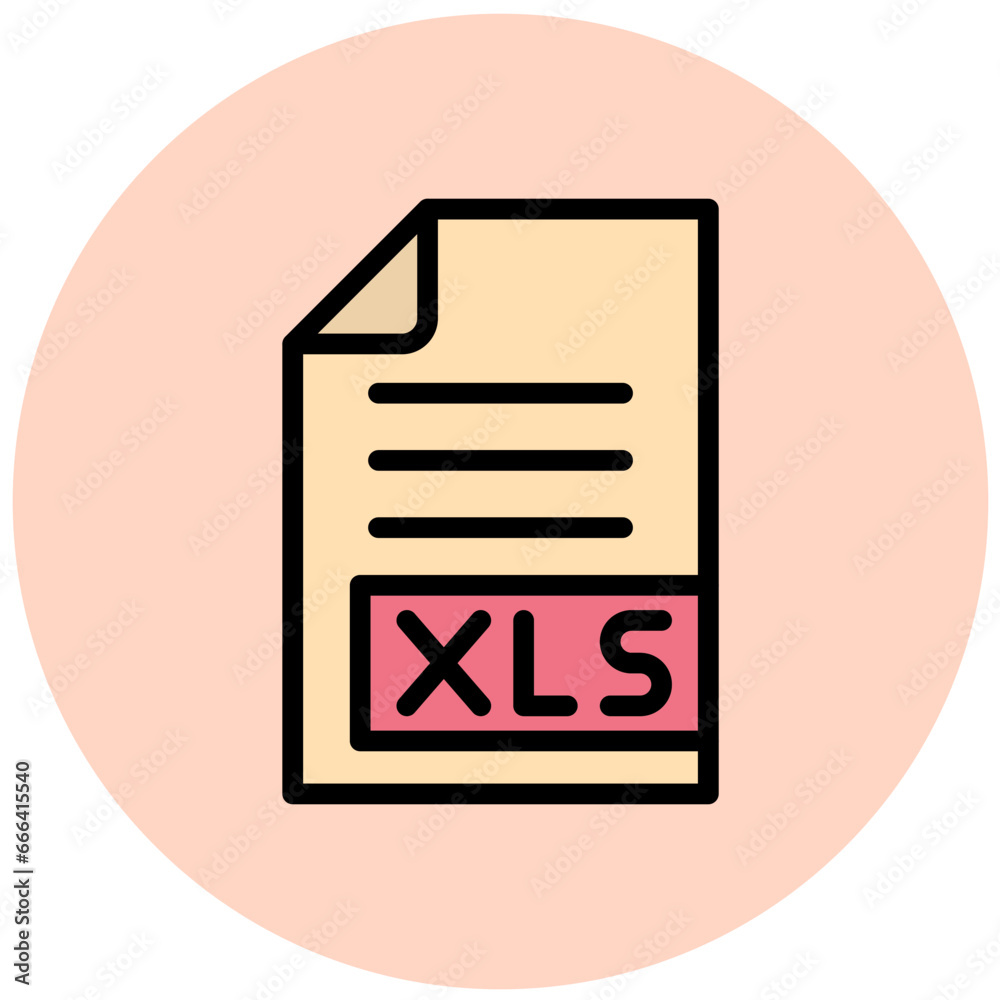 XLS Vector Icon Design Illustration XLS Vector Icon Design Illustration