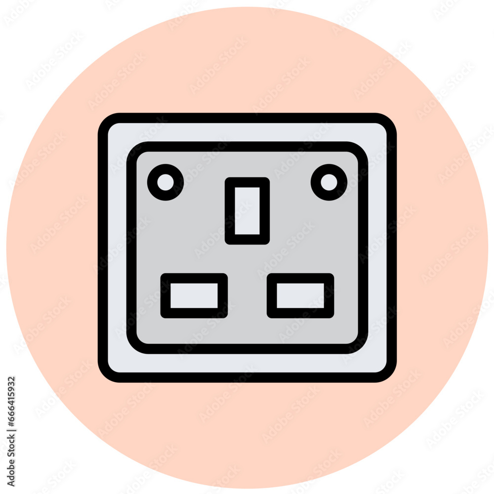 Socket Vector Icon Design Illustration Socket Vector Icon Design Illustration