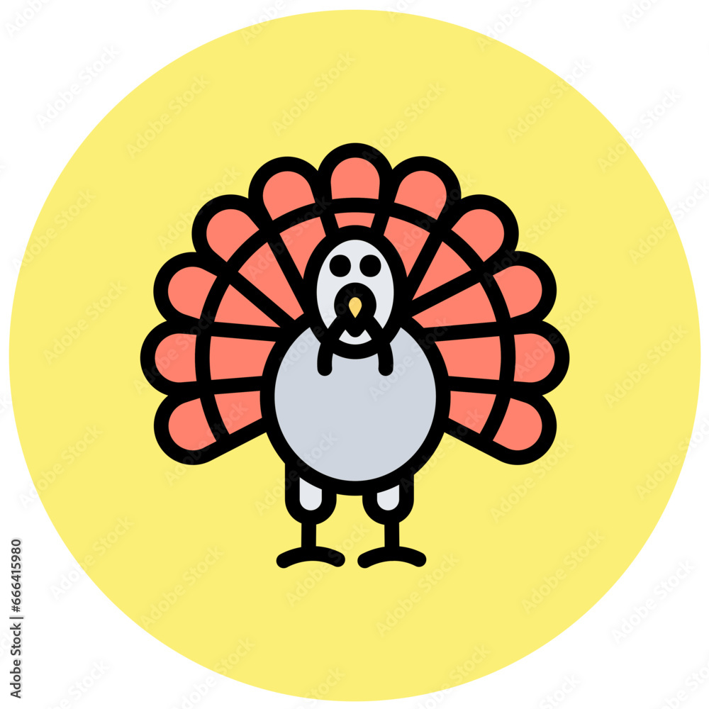 Turkey chicken Vector Icon Design Illustration