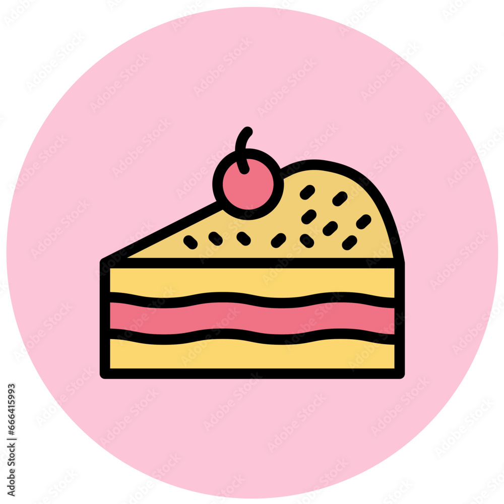 Cake piece Vector Icon Design Illustration