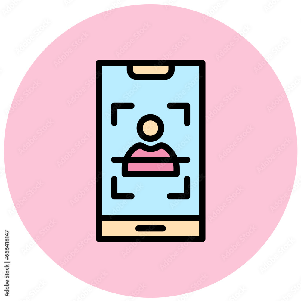 Face Scan Vector Icon Design Illustration Face Scan Vector Icon Design Illustration