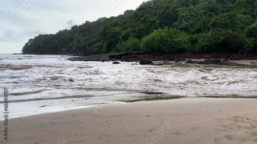 A view of Agonda beach meets with river Goa India 4K photo