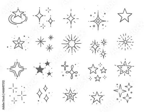 set of star set  blinking star vector set