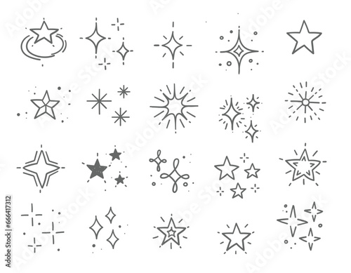 set of star set, blinking star vector set